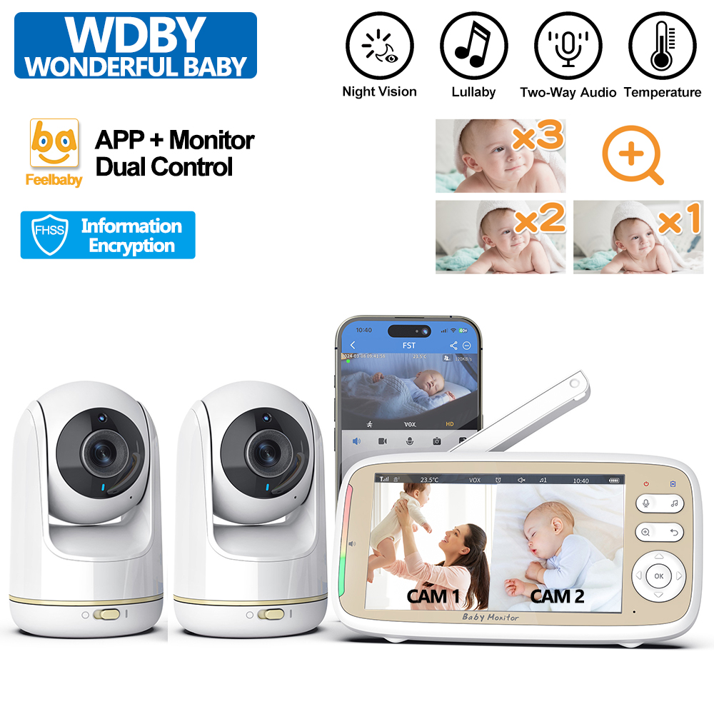 Baby Monitor Split Screen - VB803 PRO Monitor Bayi dengan 2
