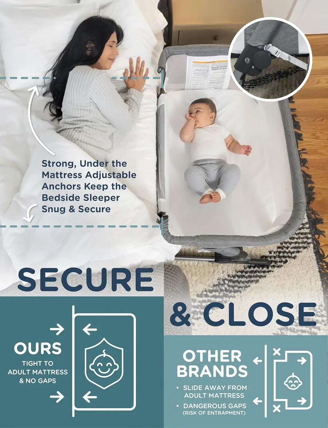 Bassinet Bedside Sleeper - Tempat Tidur Bayi Samping Tempat Tidur