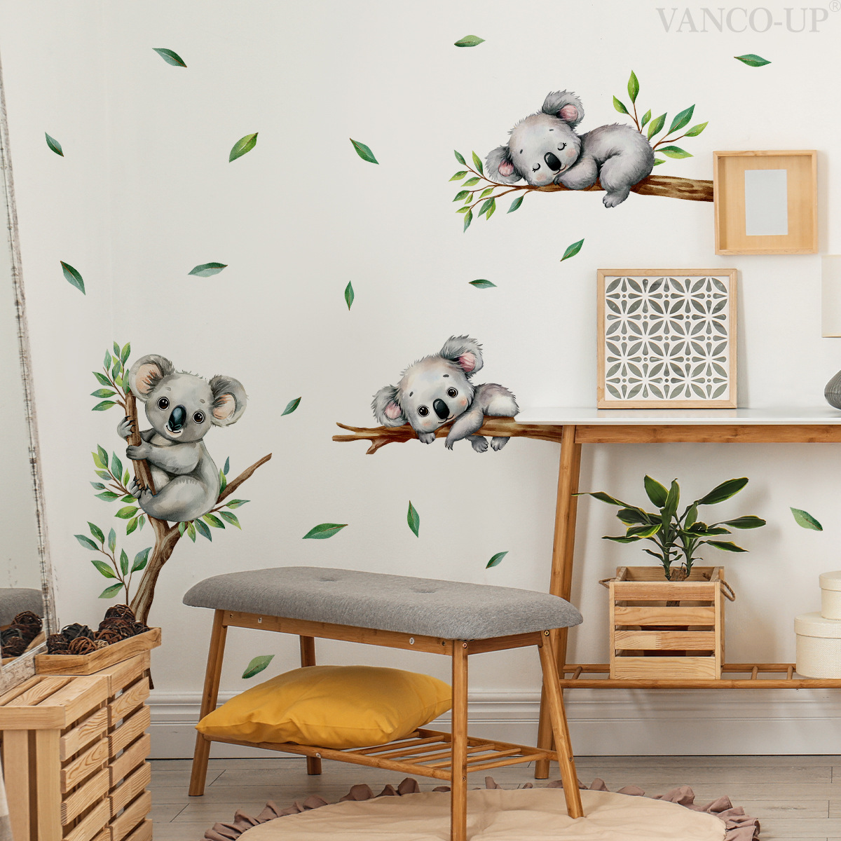 Baby Nursery Wallpaper - Stiker Dinding Cabang Pohon Memanjat Koala