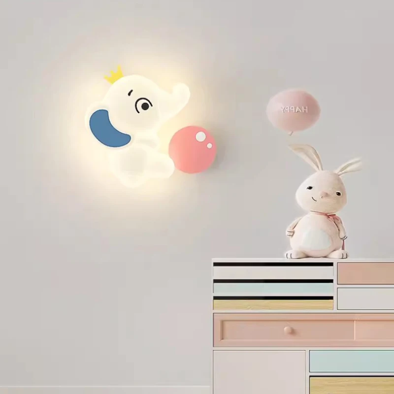 Baby Nursery Elephant - Lampu Dinding Kamar Anak-anak Modern LED
