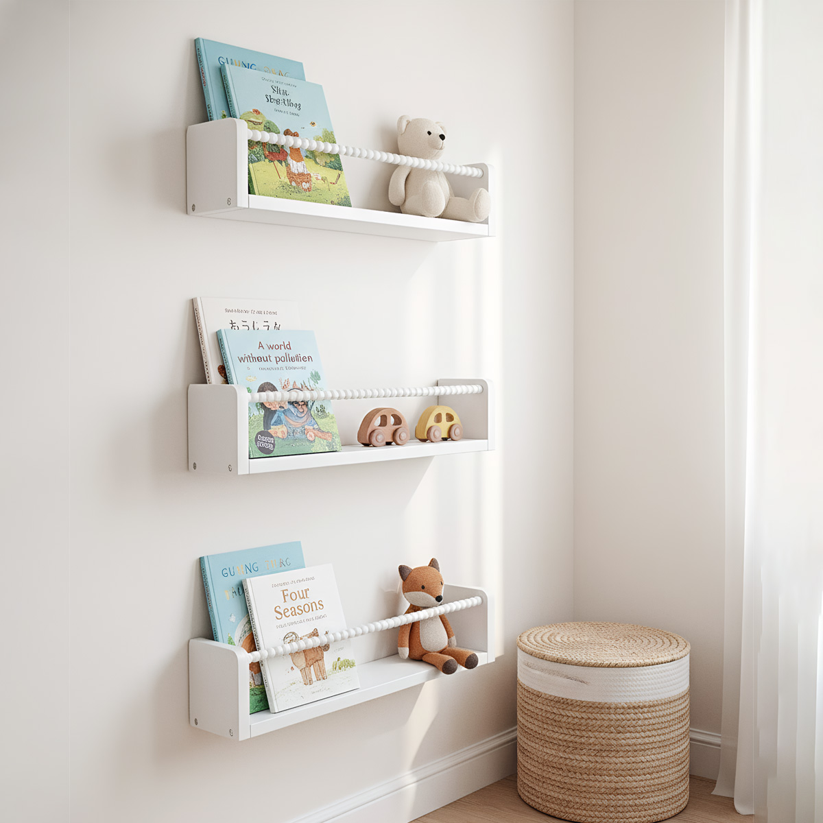 Baby Nursery Bookcase - Rak Buku Anak, Rak Buku Kayu