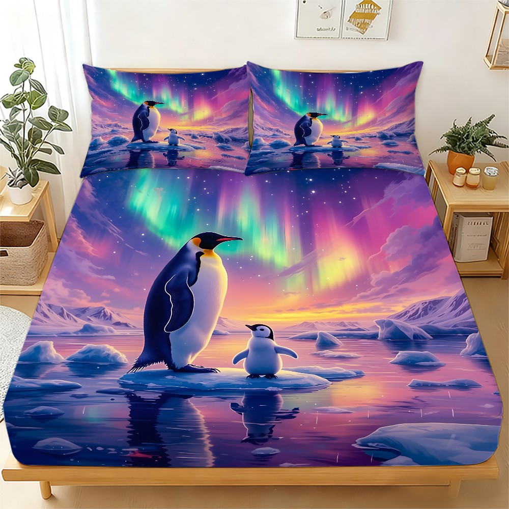 Baby Nursery Bedding - Set Sprei Aurora Penguin Tiga Bagian,