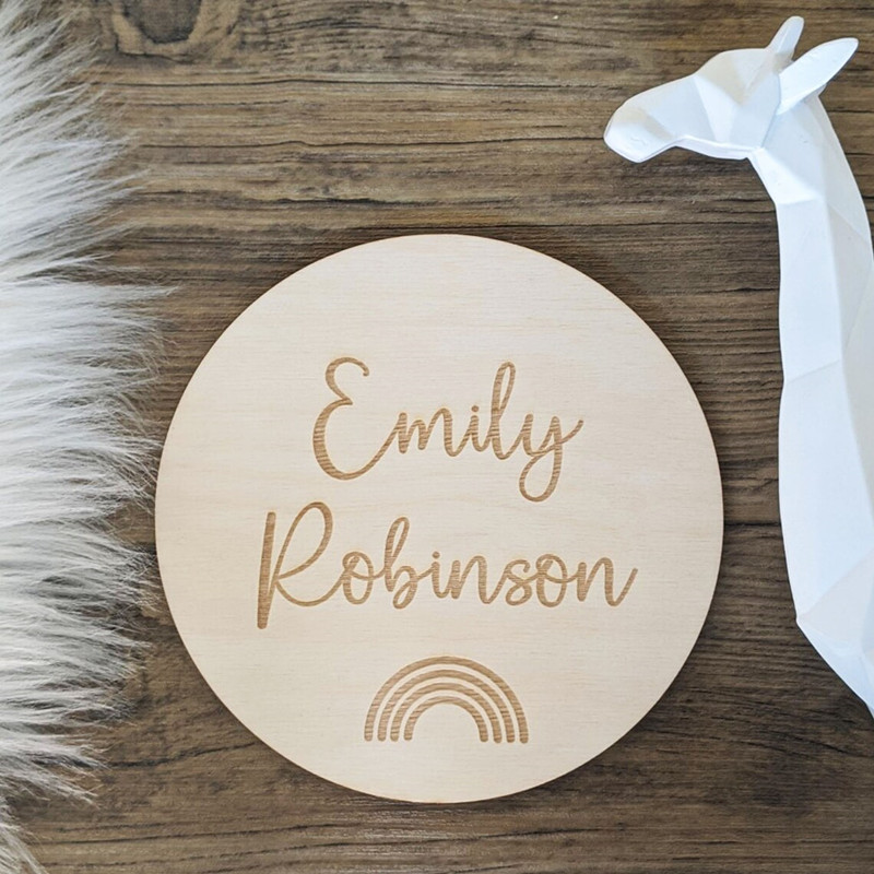 Baby Nursery Name Wall Art - Kayu Terukir Tanda Nama Kamar Anak