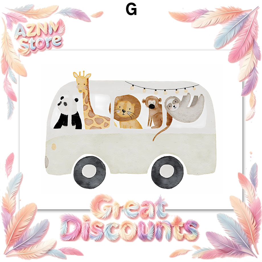 Baby Nursery Elephant - Poster dan Cetakan Seni Dinding Kanvas