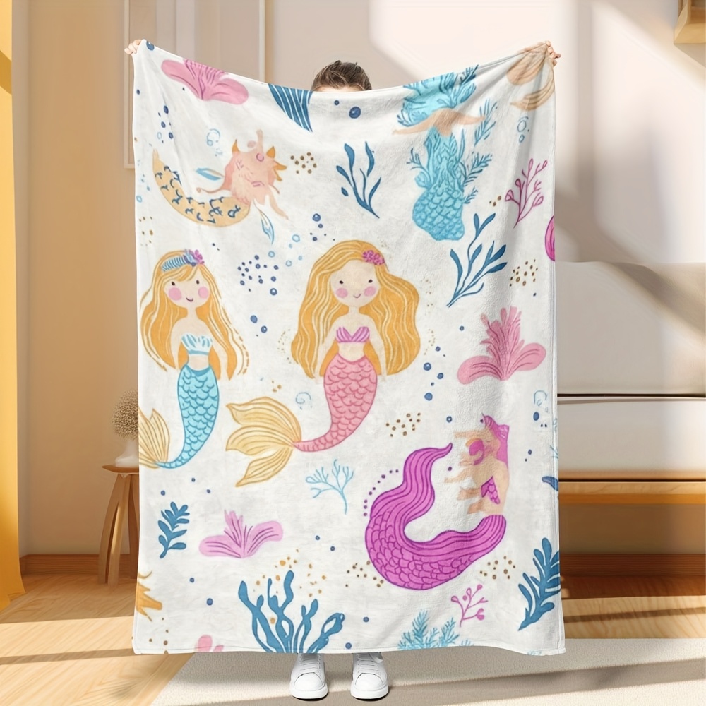 Baby Nursery Themes Girl - Selimut Bulu Domba Bertema Laut Mermaidcore