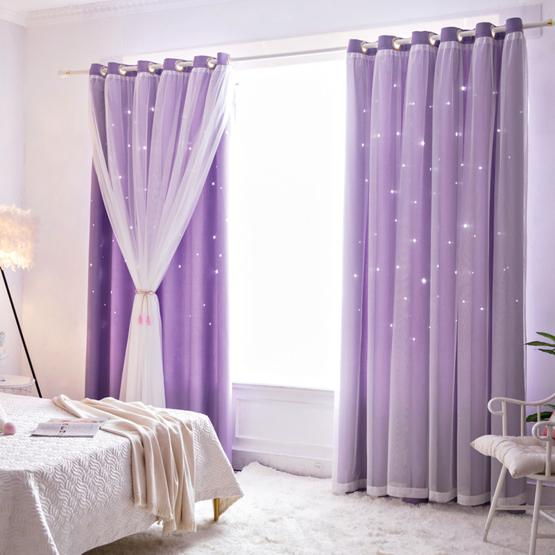 Baby Nursery Blackout Curtains - Gratis Kustomisasi Tirai Anak-anak Bercelah Bintang