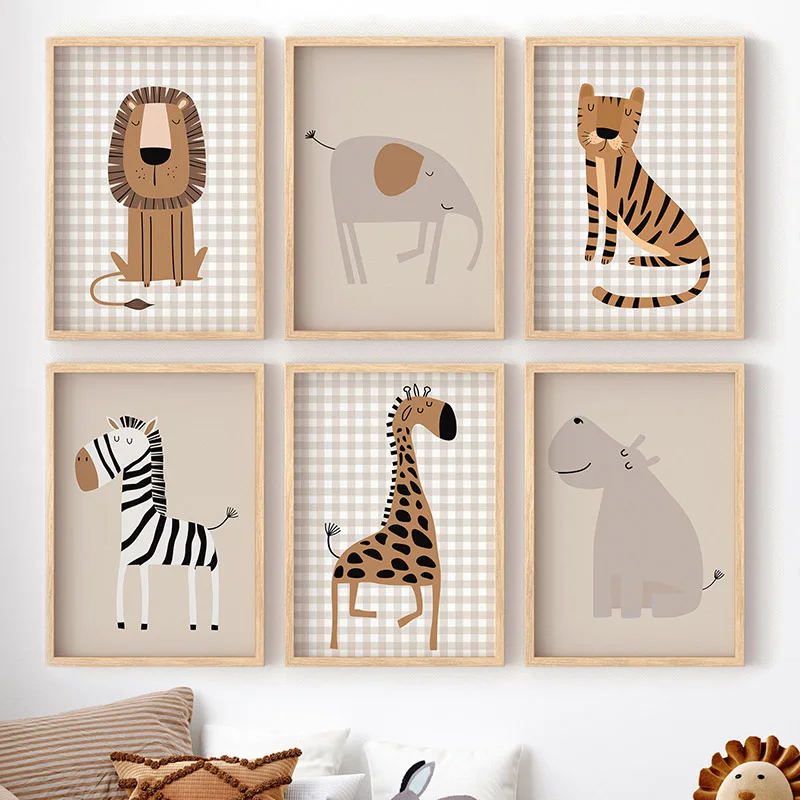 Baby Nursery Elephant - 1 Buah Poster Lukisan Kanvas Seni