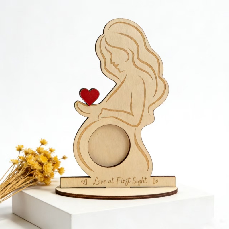 Baby Nursery Keepsake - Bingkai Foto Bayi Kayu Personalisasi Hadiah