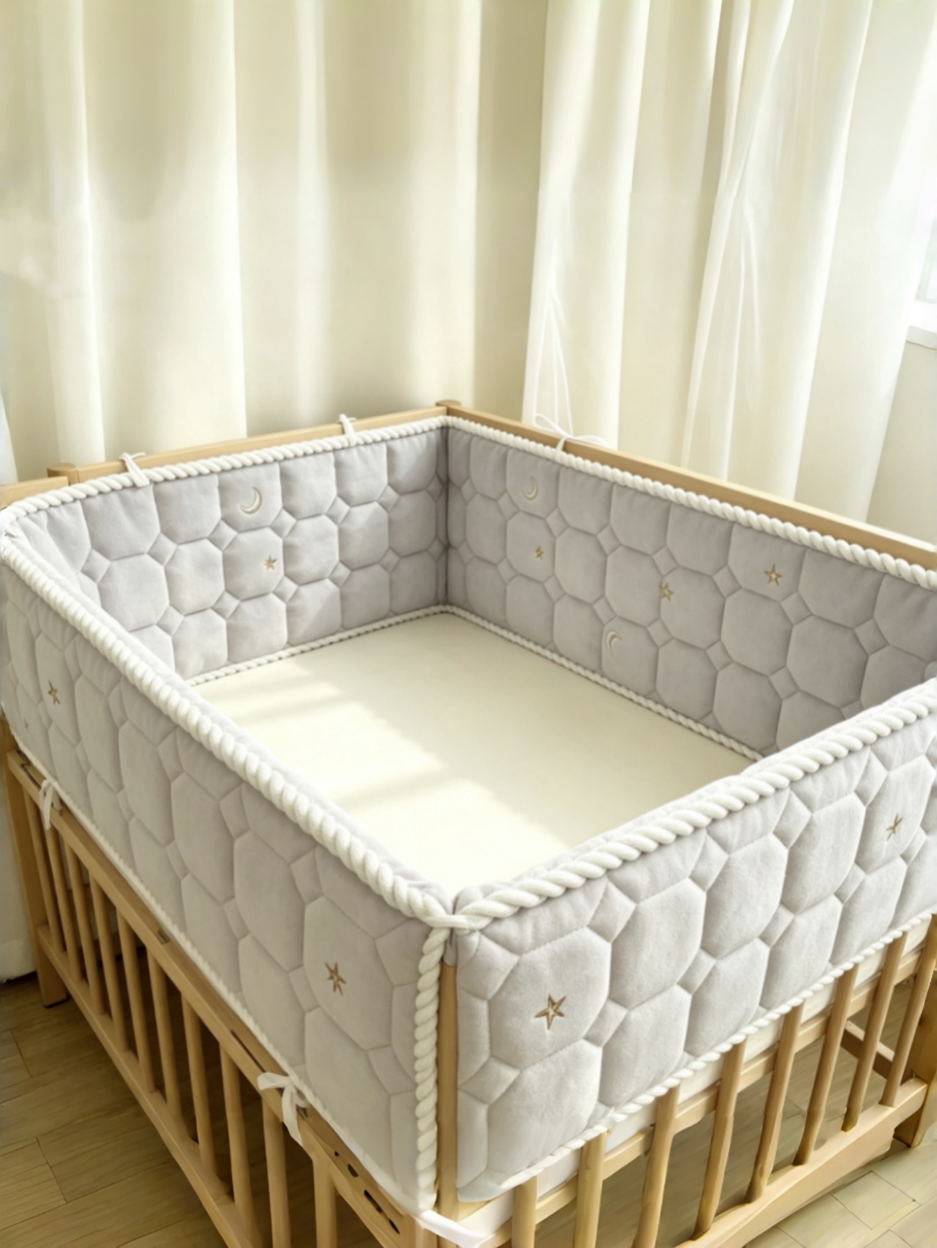 Baby Nursery Bedding - Pelindung Tempat Tidur Anti-Benturan untuk Bayi,