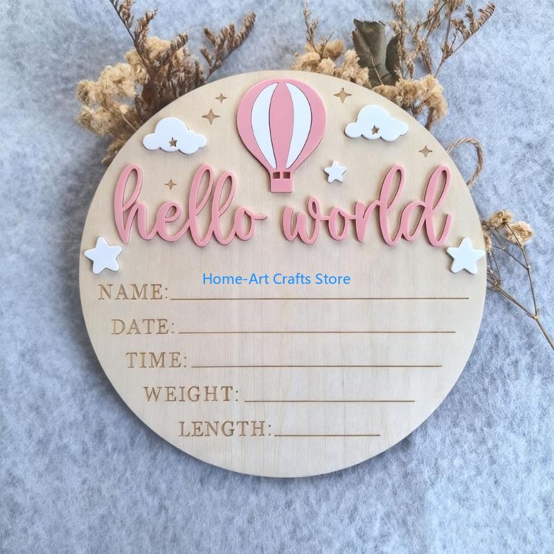 Y3NA Plakat Nama Bayi Kayu Tan - Baby Nursery Keepsake ulasan dan harga