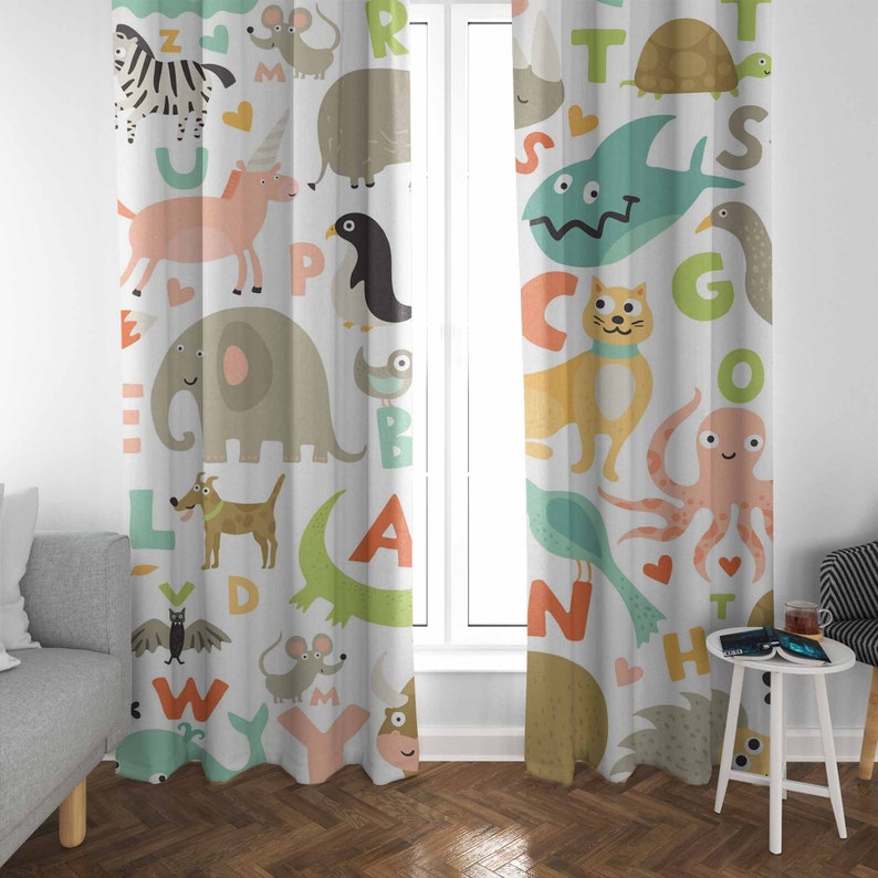 Tirai Kamar Bayi ABC Alphabet  - Baby Nursery Blackout Curtains ulasan dan harga