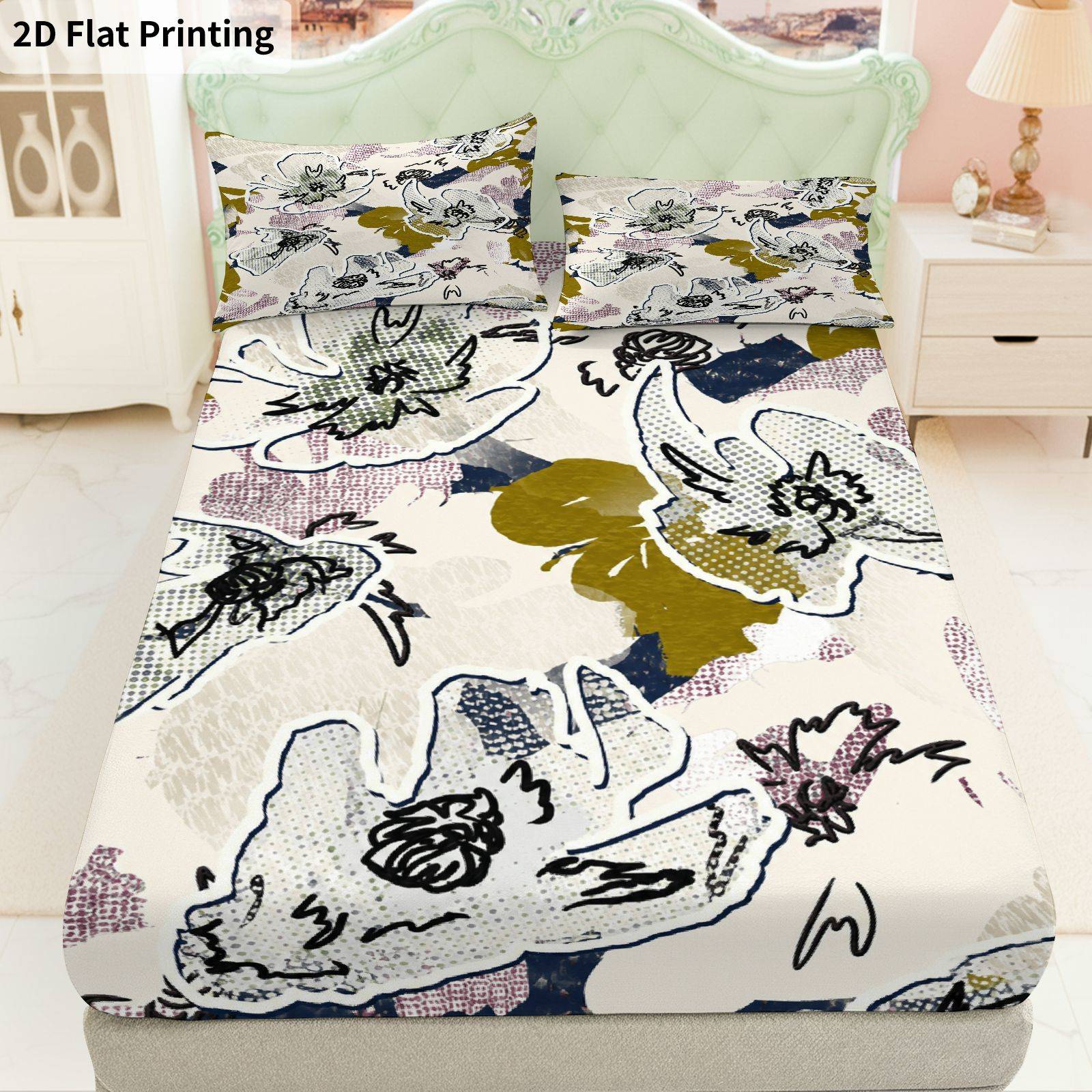 Sprei Set Lengkap Motif Daun B - Baby Nursery Bedding ulasan dan harga