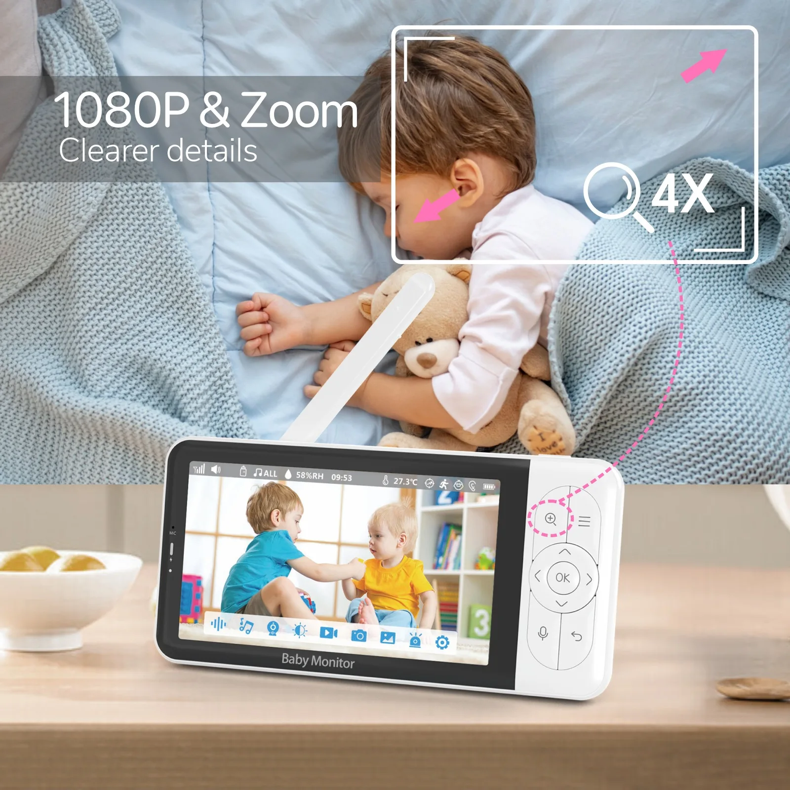 Monitor Bayi Video 5 Inci deng - Baby Monitor Split Screen ulasan dan harga