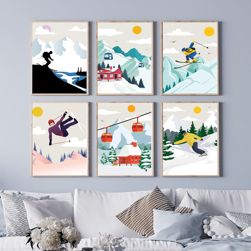 Seni Dinding Kanvas Gunung Ber - Baby Nursery Themes Girl ulasan dan harga