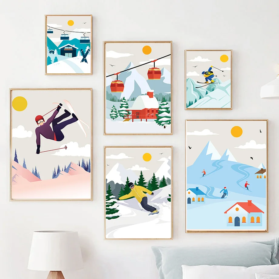 Seni Dinding Kanvas Gunung Ber - Baby Nursery Themes Girl ulasan dan harga