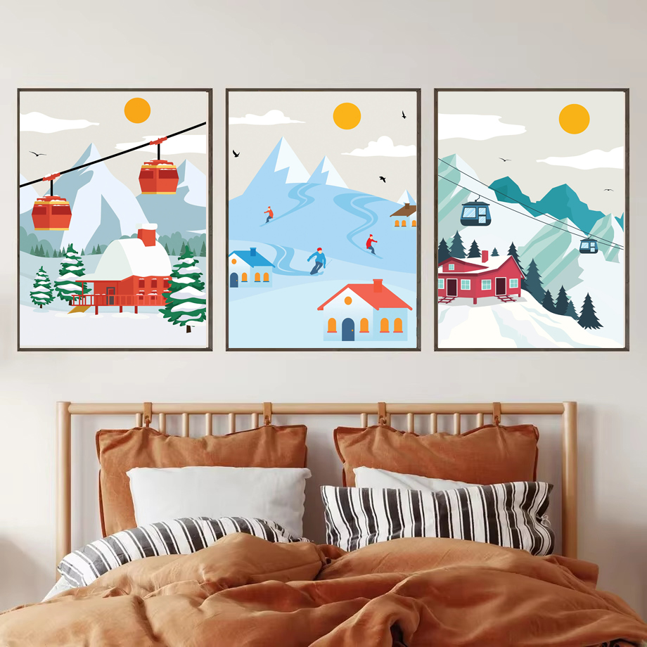 Seni Dinding Kanvas Gunung Ber - Baby Nursery Themes Girl ulasan dan harga
