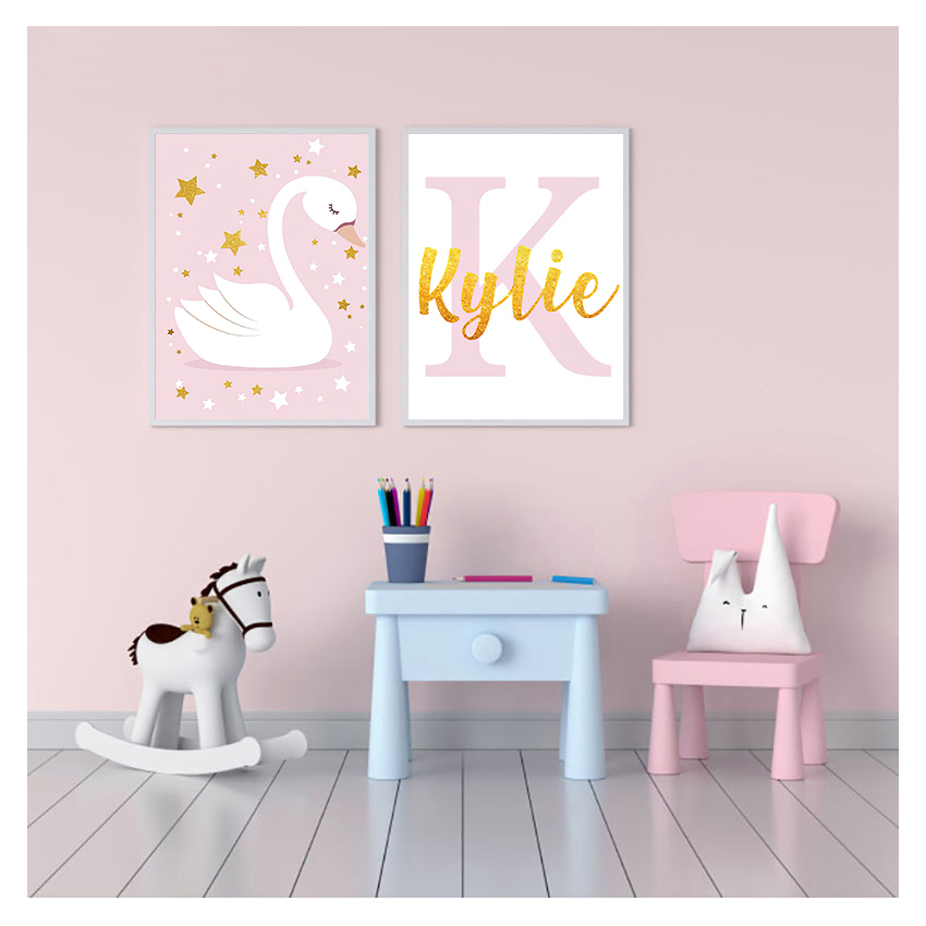 Cetakan Seni Dinding Poster Na - Baby Nursery Name Wall Art ulasan dan harga