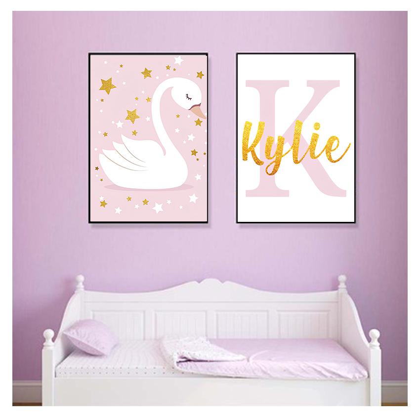 Cetakan Seni Dinding Poster Na - Baby Nursery Name Wall Art ulasan dan harga
