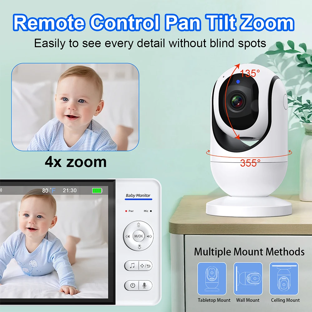 Monitor Bayi Video 7.0'' 720P  - Baby Monitor Split Screen ulasan dan harga