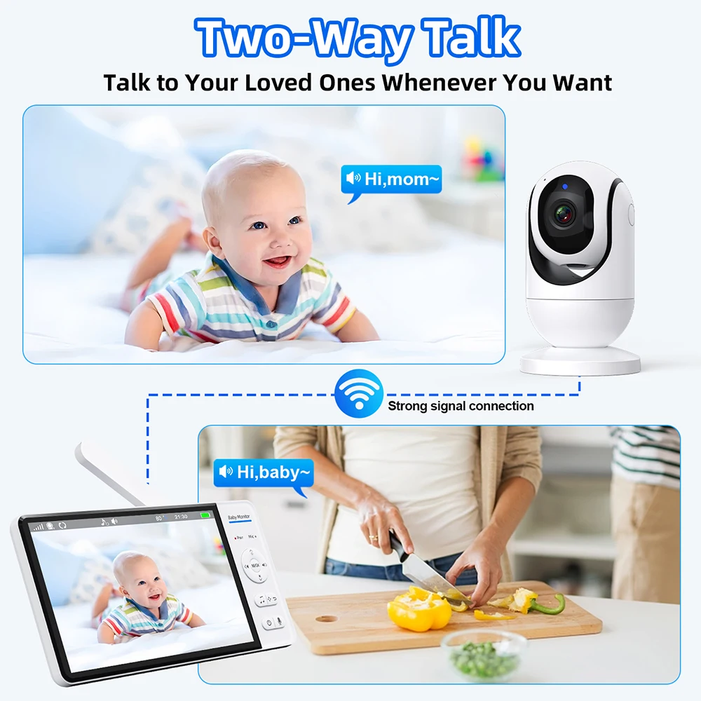 Monitor Bayi Video 7.0'' 720P  - Baby Monitor Split Screen ulasan dan harga