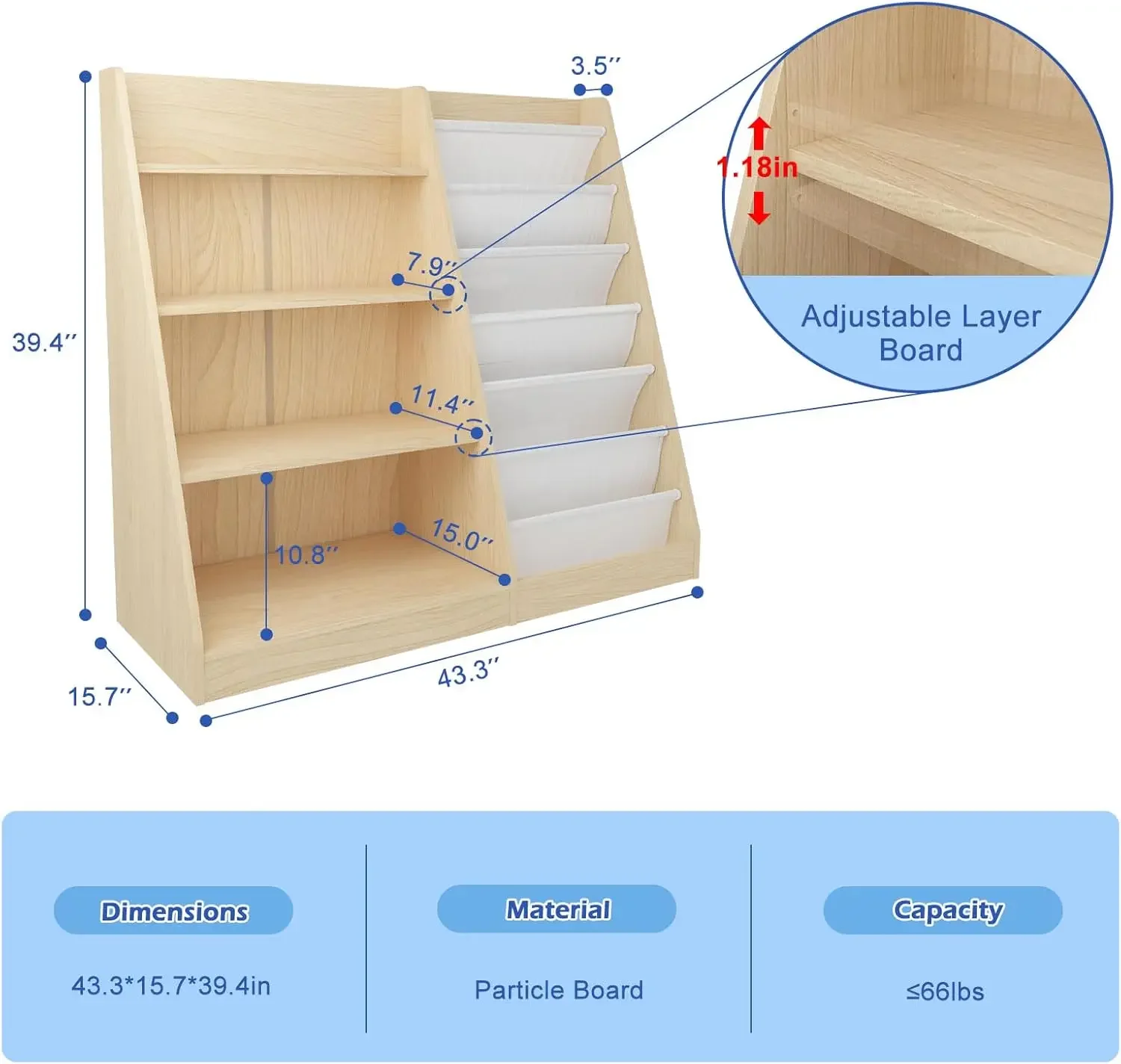 Rak Buku Anak 4 Tingkat, Rak B - Baby Nursery Bookcase ulasan dan harga