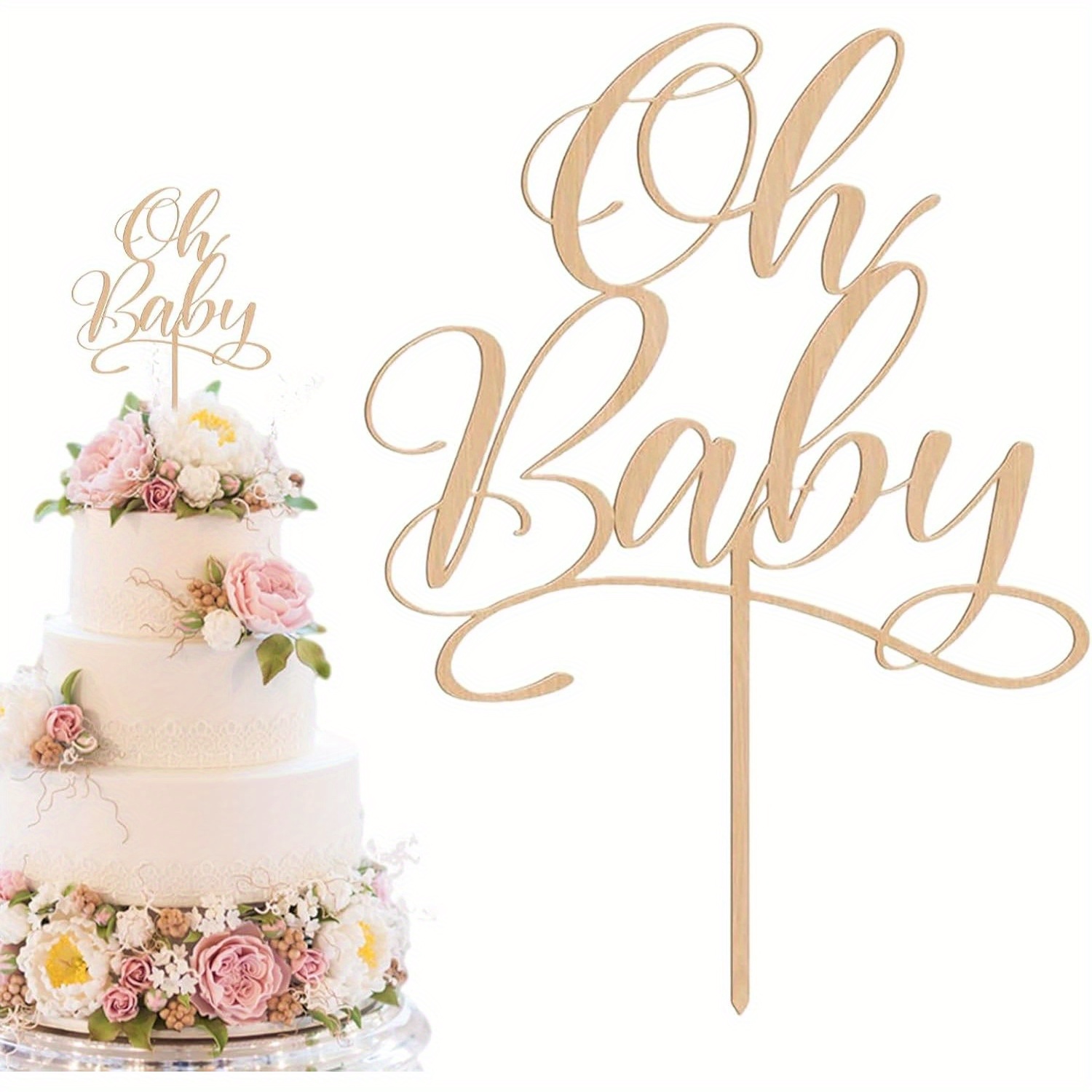 1 buah Hiasan Kue Kayu bertema - Baby Nursery Letters ulasan dan harga