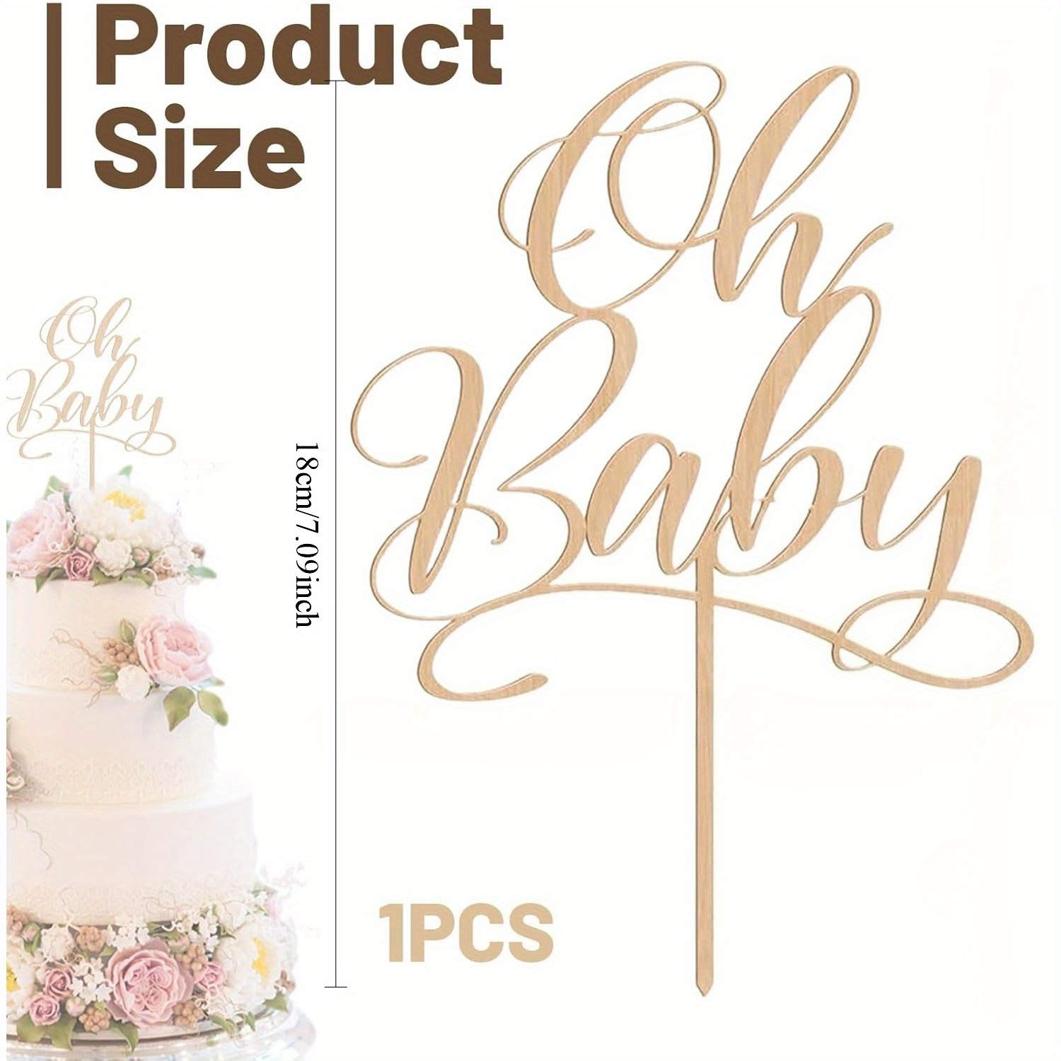 1 buah Hiasan Kue Kayu bertema - Baby Nursery Letters ulasan dan harga