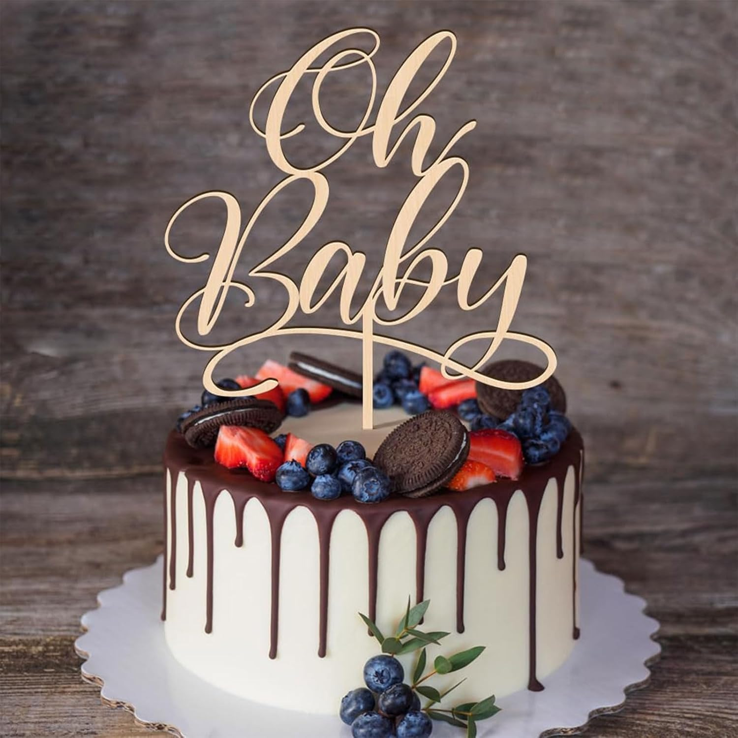 1 buah Hiasan Kue Kayu bertema - Baby Nursery Letters ulasan dan harga