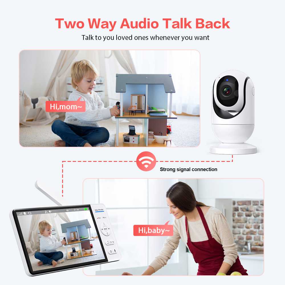 Video Monitor Bayi 7 ''1080P H - Baby Monitor Split Screen ulasan dan harga