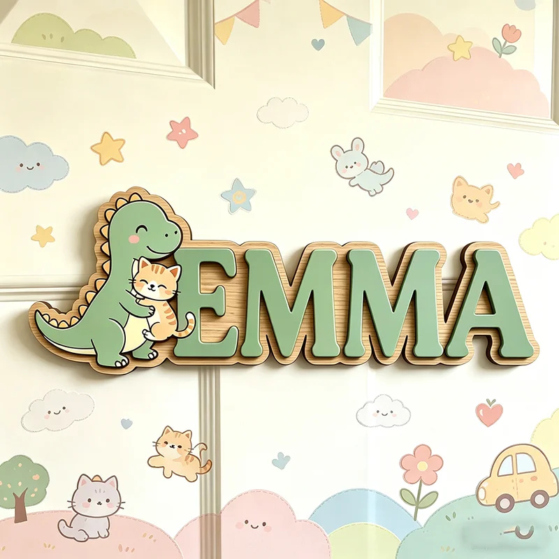 Plakat Nama Kustom Dinosaurus  - Baby Nursery Name Wall Art ulasan dan harga
