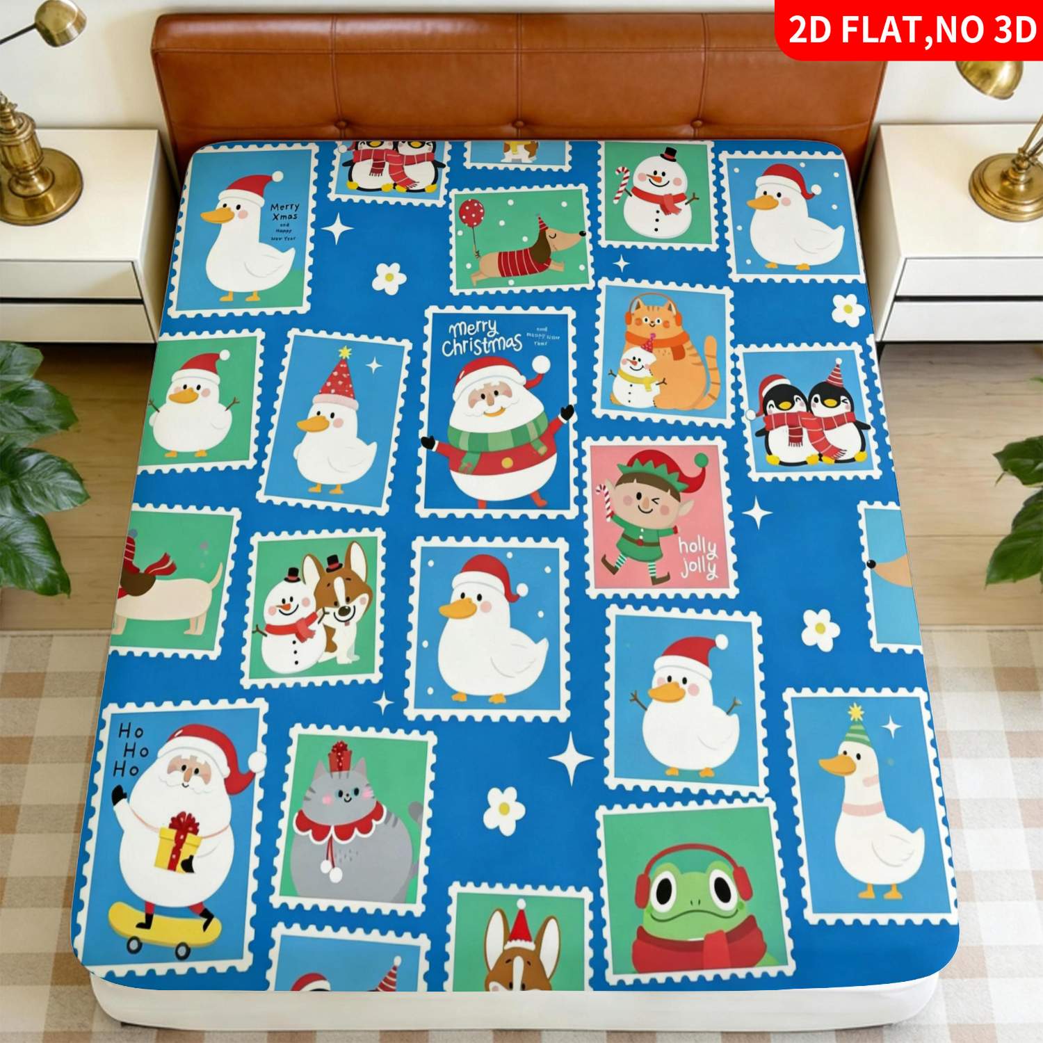 Set Sprei Biru Motif Hewan Nat - Baby Nursery Bedding ulasan dan harga