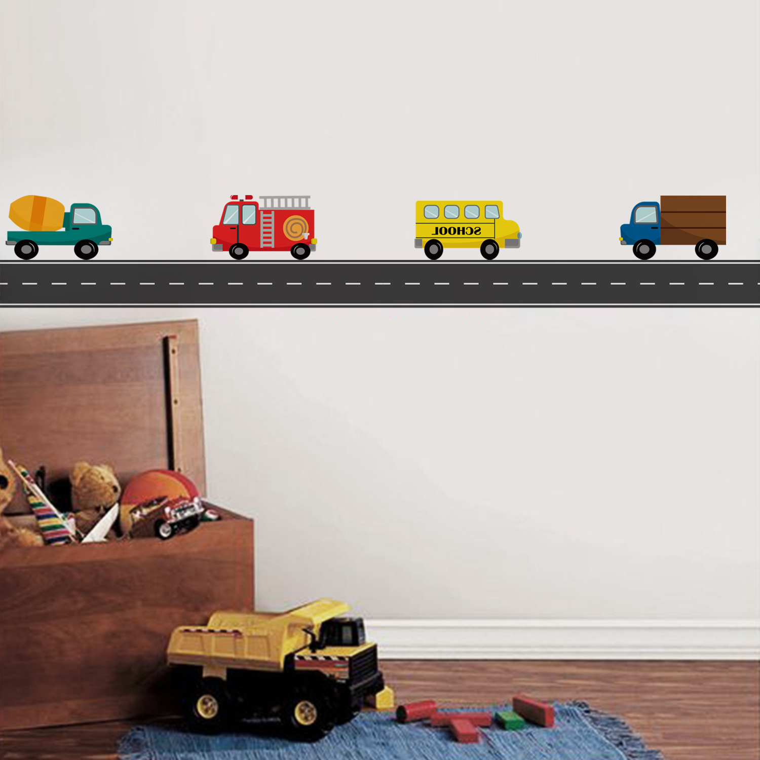 Stiker dinding truk pengangkut - Baby Nursery Wallpaper ulasan dan harga