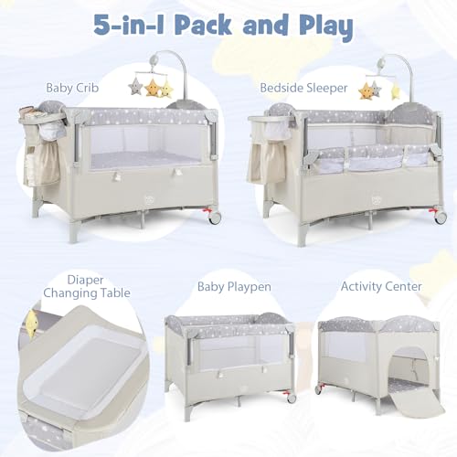 Tempat Tidur Bayi 5-in-1, Temp - Bassinet Bedside Sleeper ulasan dan harga