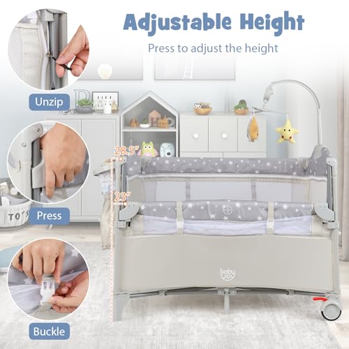 Tempat Tidur Bayi 5-in-1, Temp - Bassinet Bedside Sleeper ulasan dan harga