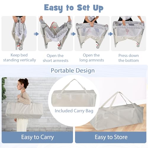 Tempat Tidur Bayi 5-in-1, Temp - Bassinet Bedside Sleeper ulasan dan harga