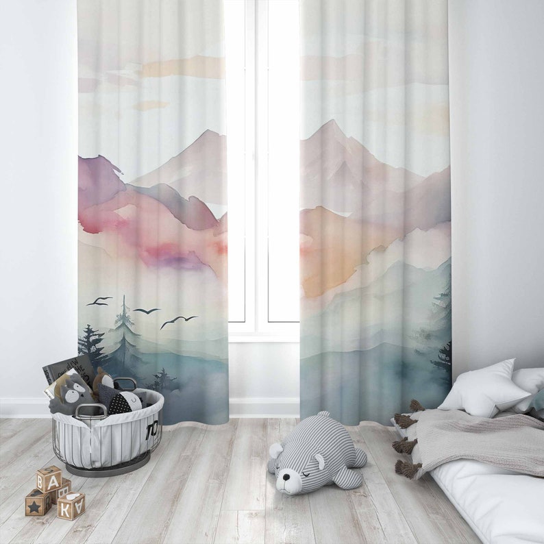 Tirai Kamar Tidur Anak Motif H - Baby Nursery Blackout Curtains ulasan dan harga