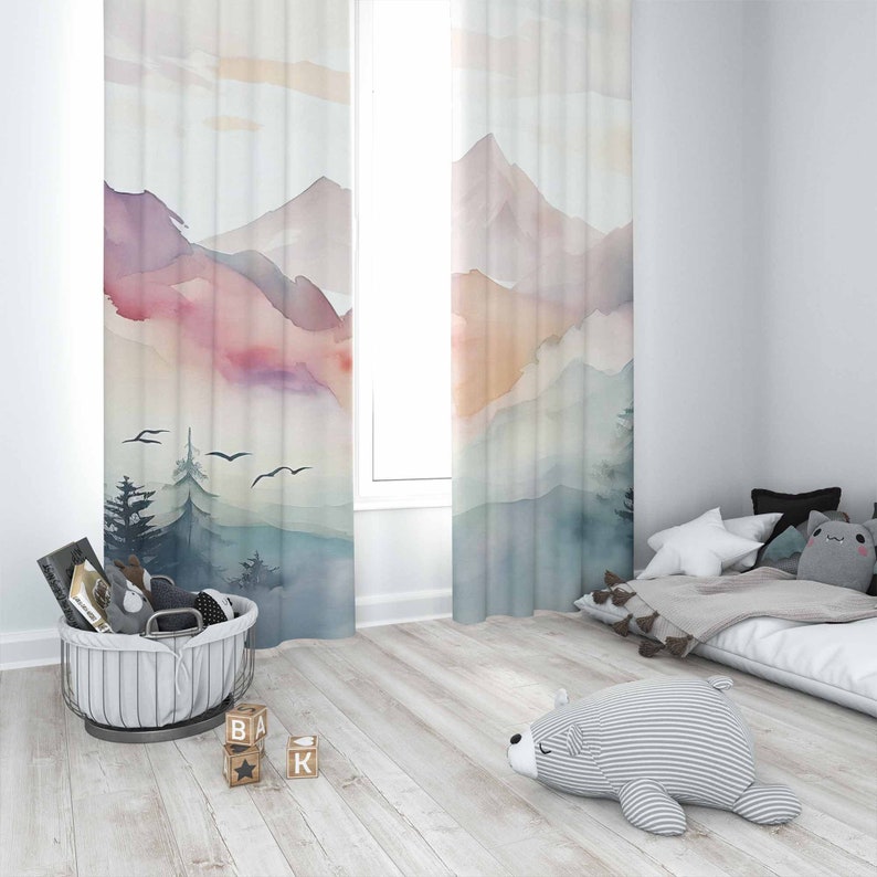 Tirai Kamar Tidur Anak Motif H - Baby Nursery Blackout Curtains ulasan dan harga