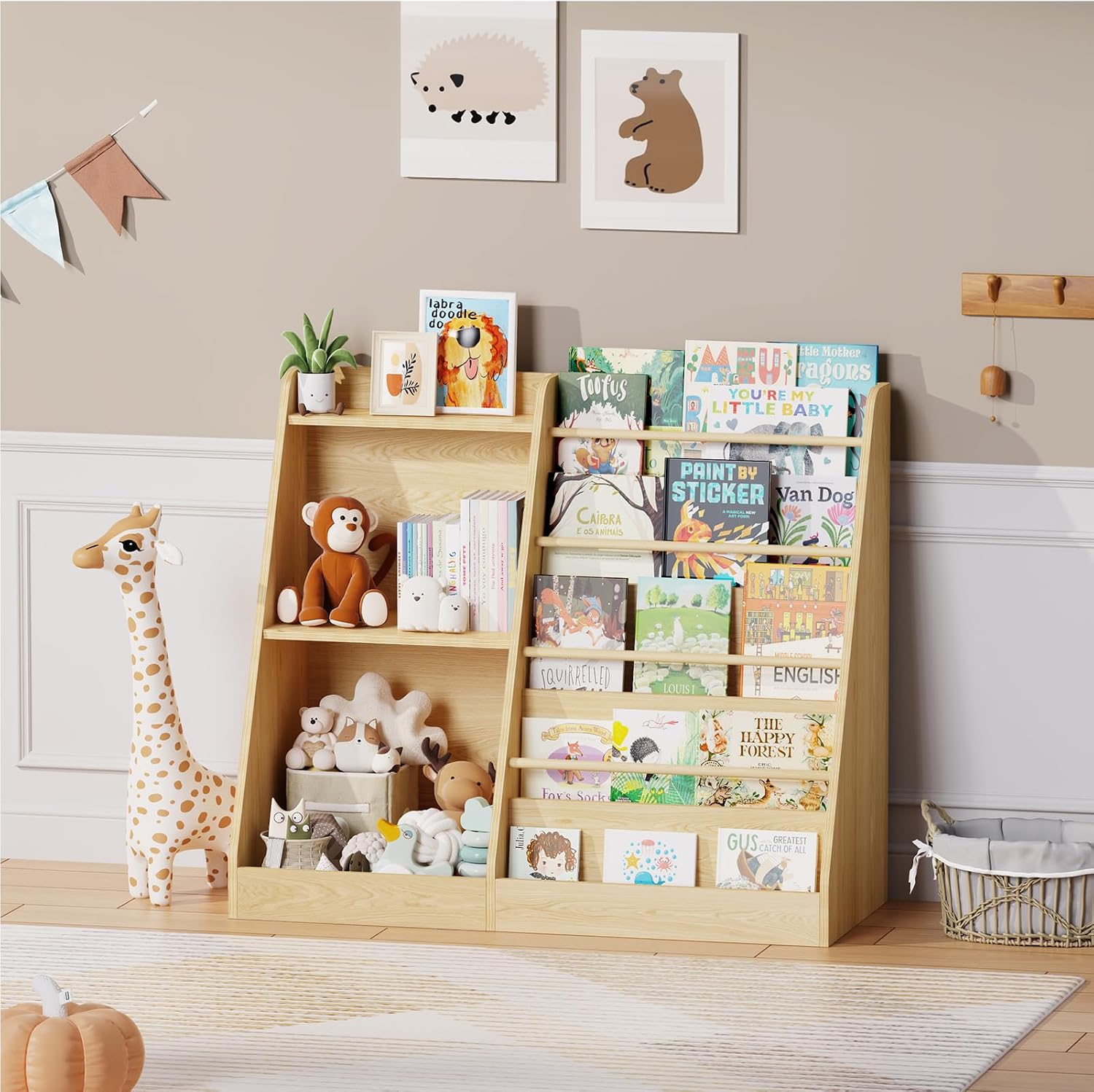 Rak Buku Anak Montessori, Rak  - Baby Nursery Bookcase ulasan dan harga