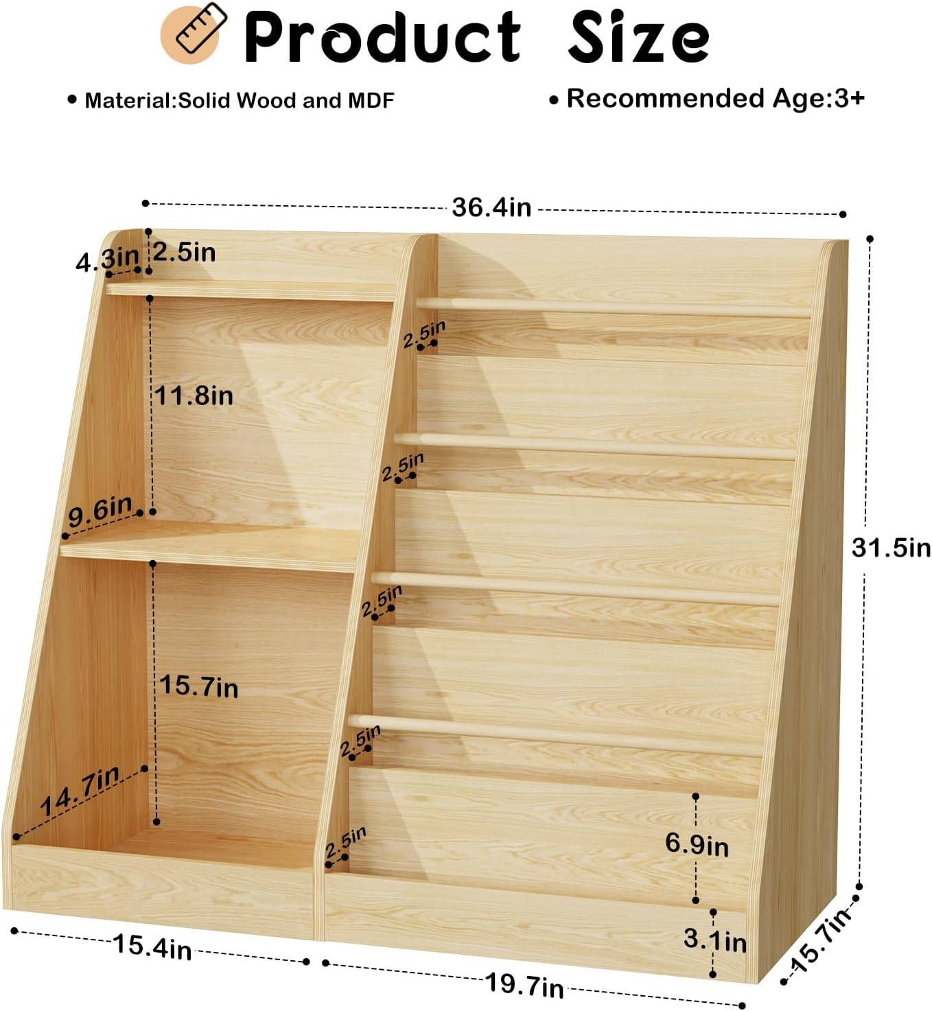 Rak Buku Anak Montessori, Rak  - Baby Nursery Bookcase ulasan dan harga