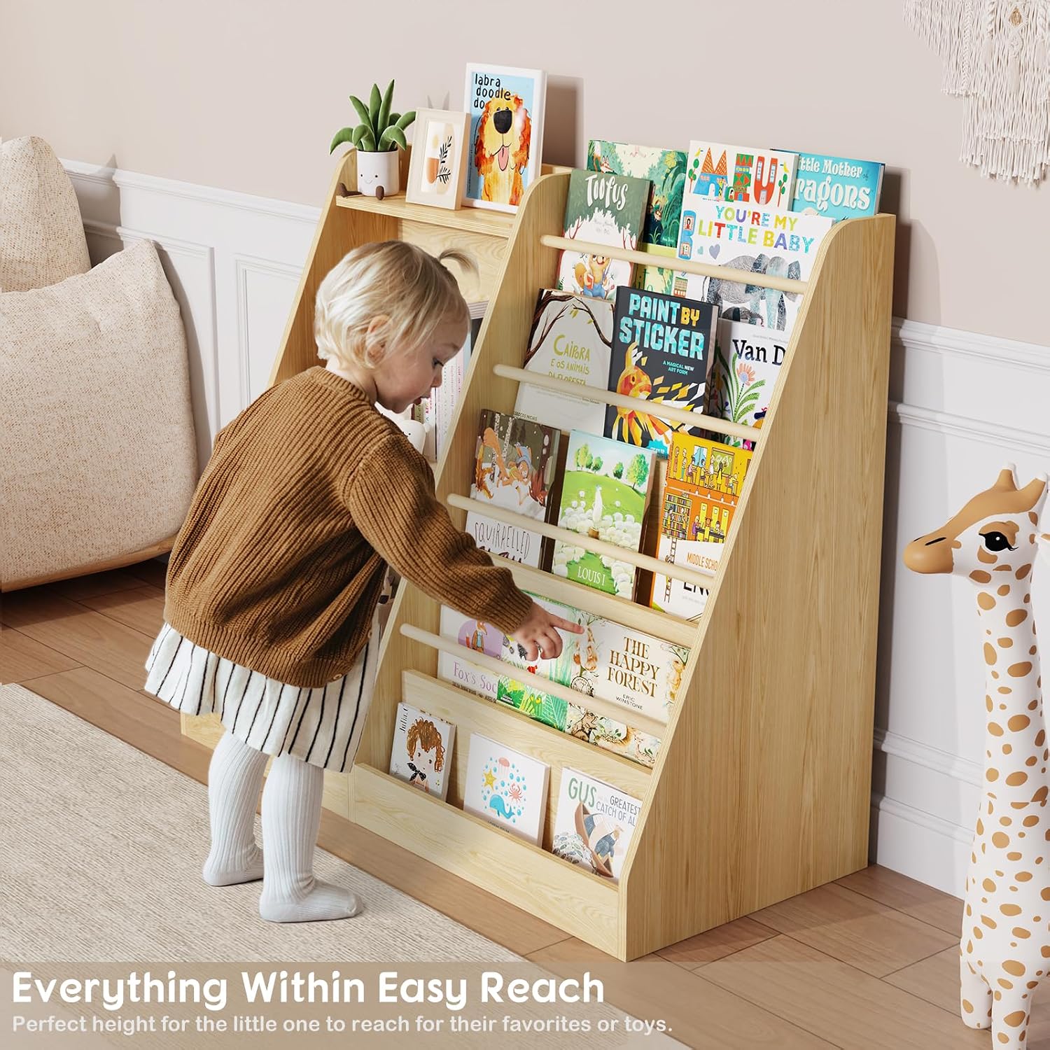 Rak Buku Anak Montessori, Rak  - Baby Nursery Bookcase ulasan dan harga
