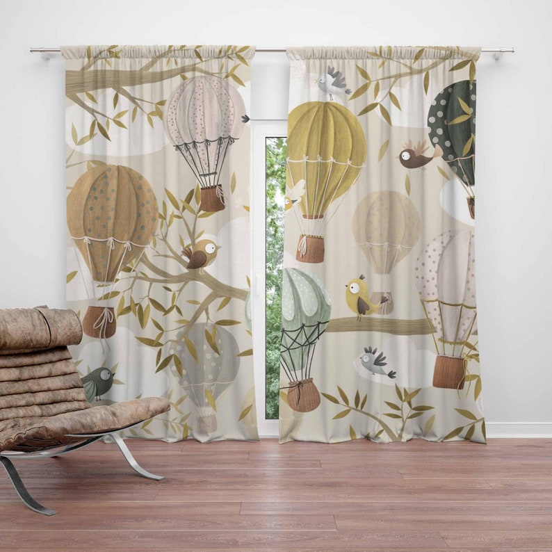 Tirai Balon Udara Panas Motif  - Baby Nursery Blackout Curtains ulasan dan harga