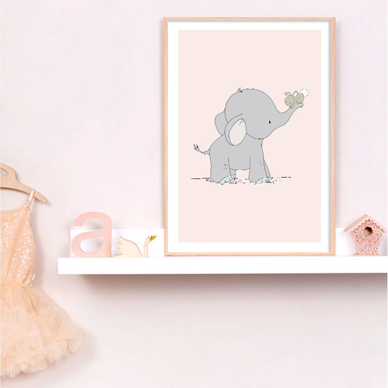 Poster Kanvas Seni Dinding Kam - Baby Nursery Elephant ulasan dan harga