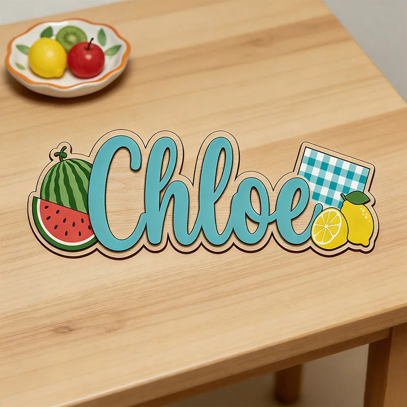 Papan Nama Kayu Bertema Piknik - Baby Nursery Name Wall Art ulasan dan harga