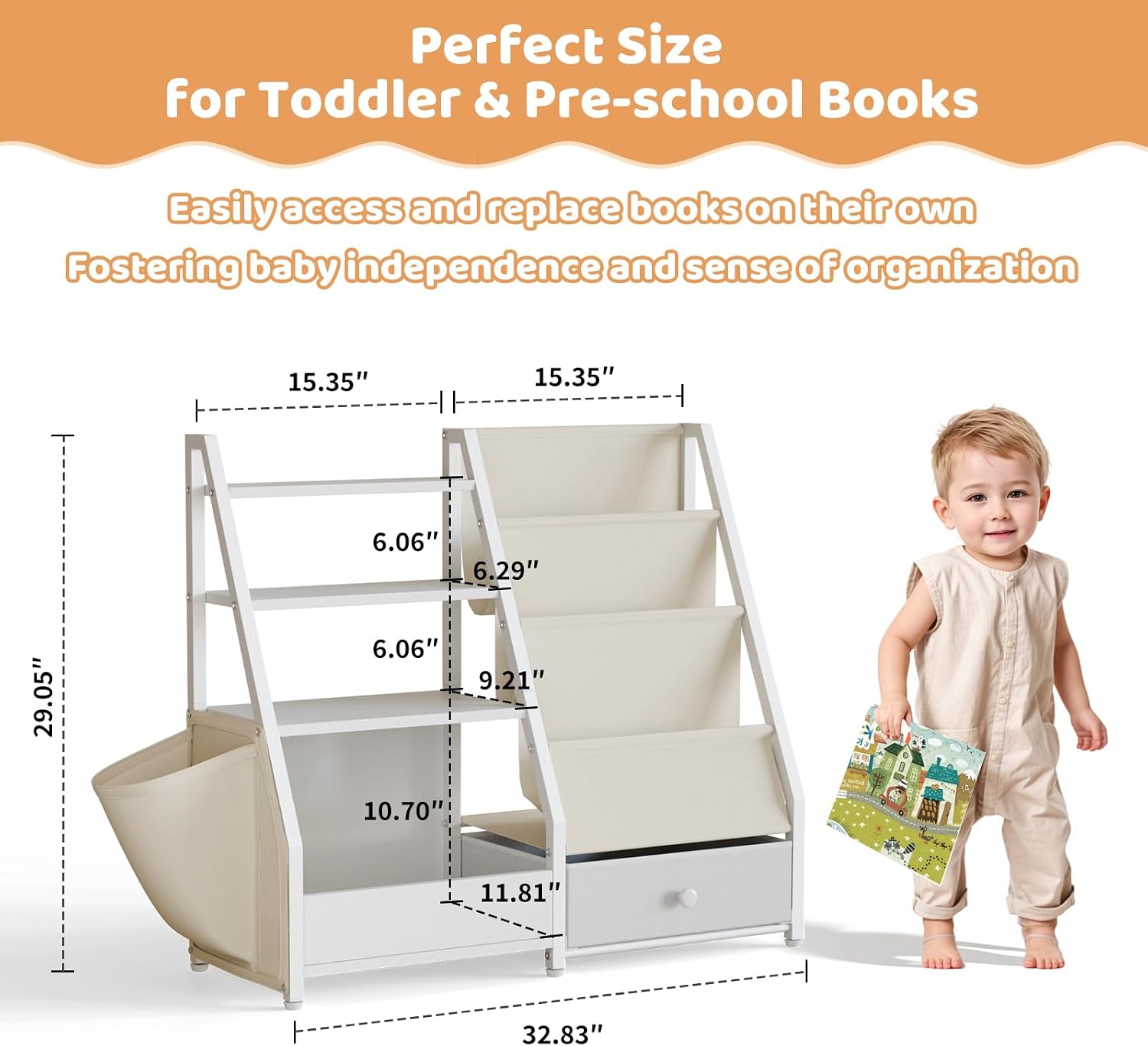 Rak Buku Anak dan Penyimpanan  - Baby Nursery Bookcase ulasan dan harga