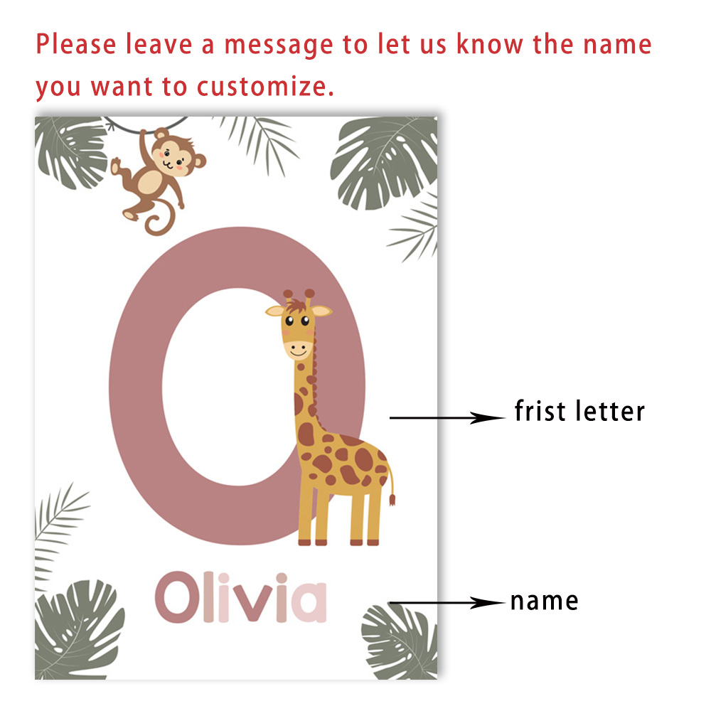 Poster Hewan Hutan Nordik Luki - Baby Nursery Name Wall Art ulasan dan harga