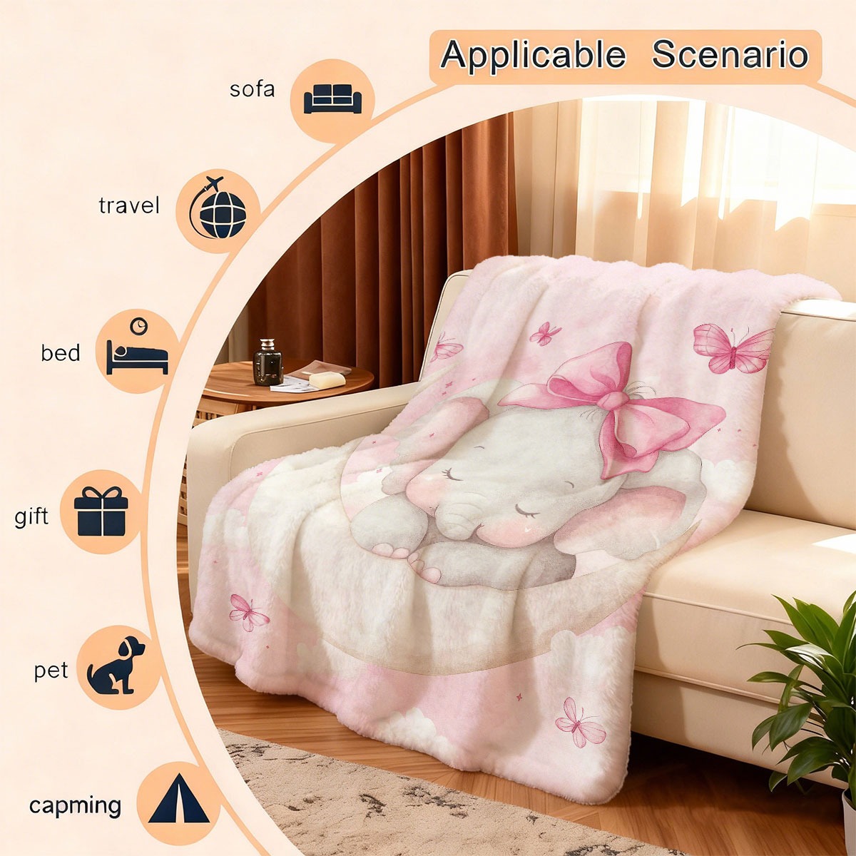 Selimut Bayi Berbentuk Gajah B - Baby Nursery Keepsake ulasan dan harga
