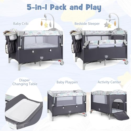 Tempat Tidur Bayi 5-in-1, Temp - Bassinet Bedside Sleeper ulasan dan harga