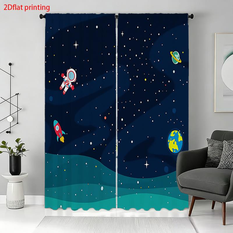 Tirai Astronot Luar Angkasa Ka - Baby Nursery Blackout Curtains ulasan dan harga