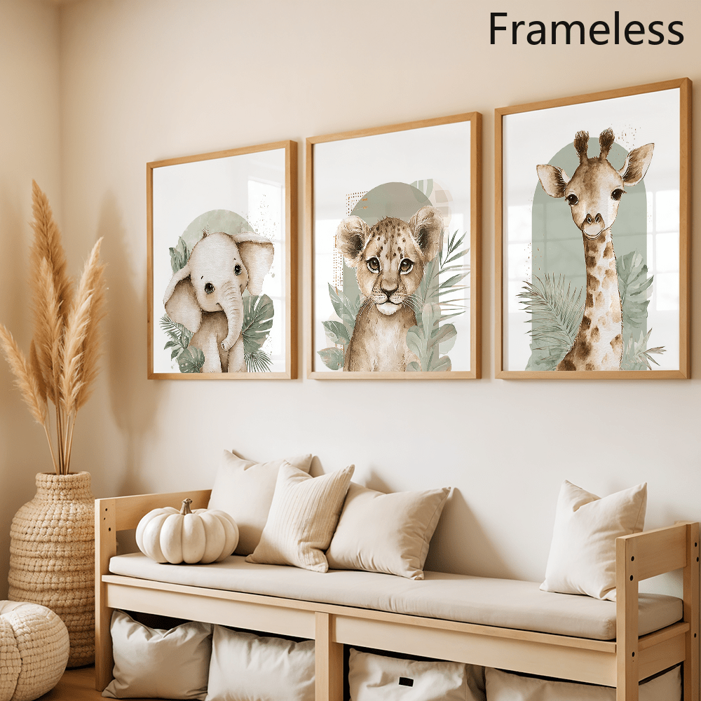 Set 3 Poster Hewan Safari, Luk - Baby Nursery Elephant ulasan dan harga