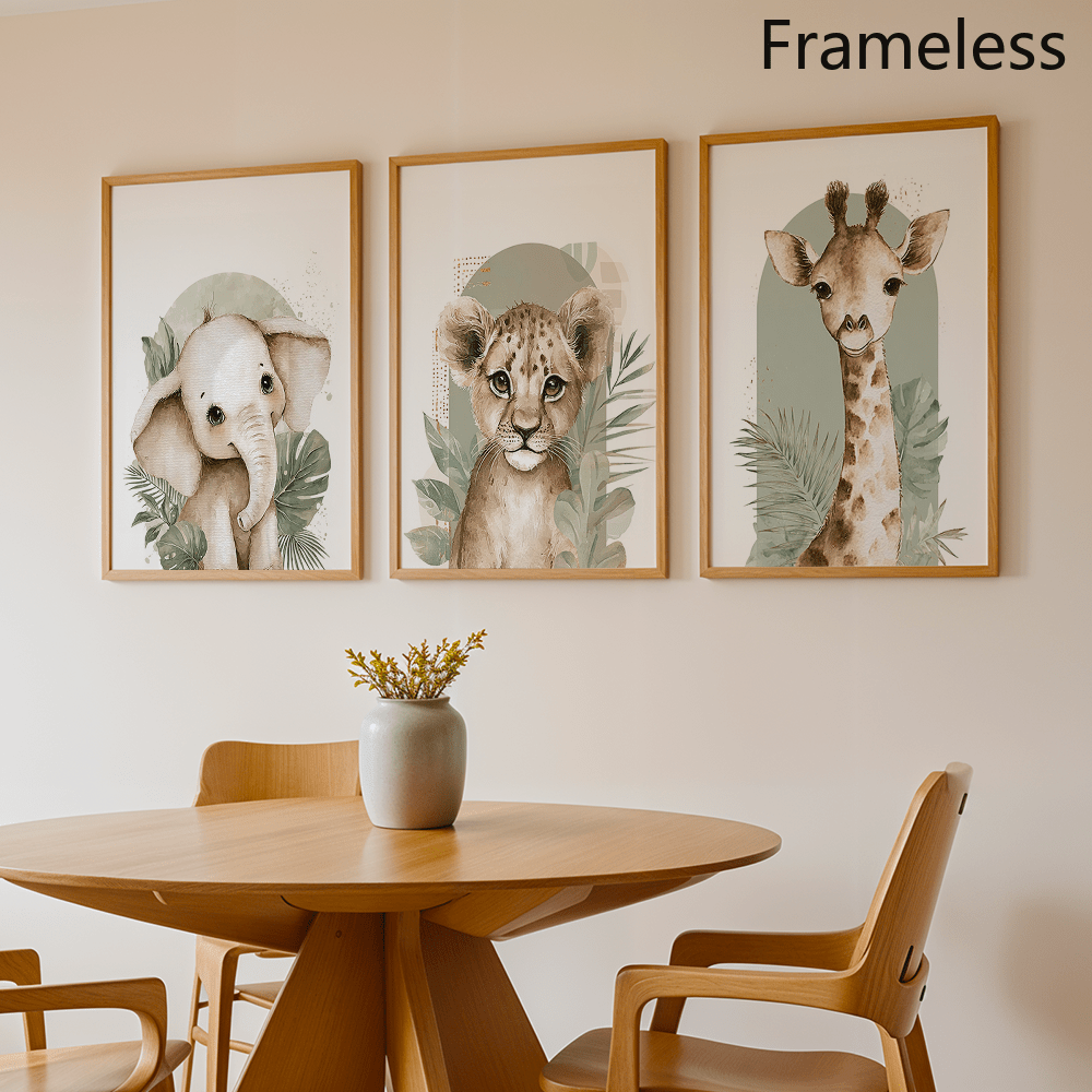 Set 3 Poster Hewan Safari, Luk - Baby Nursery Elephant ulasan dan harga
